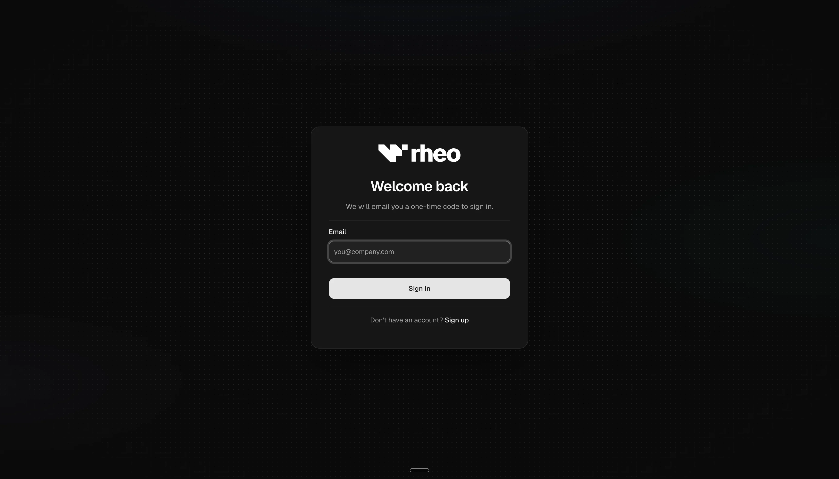 Dashboard sign-in page